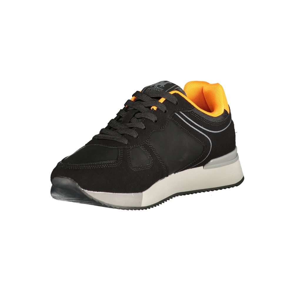Black Polyurethane Men Sneaker