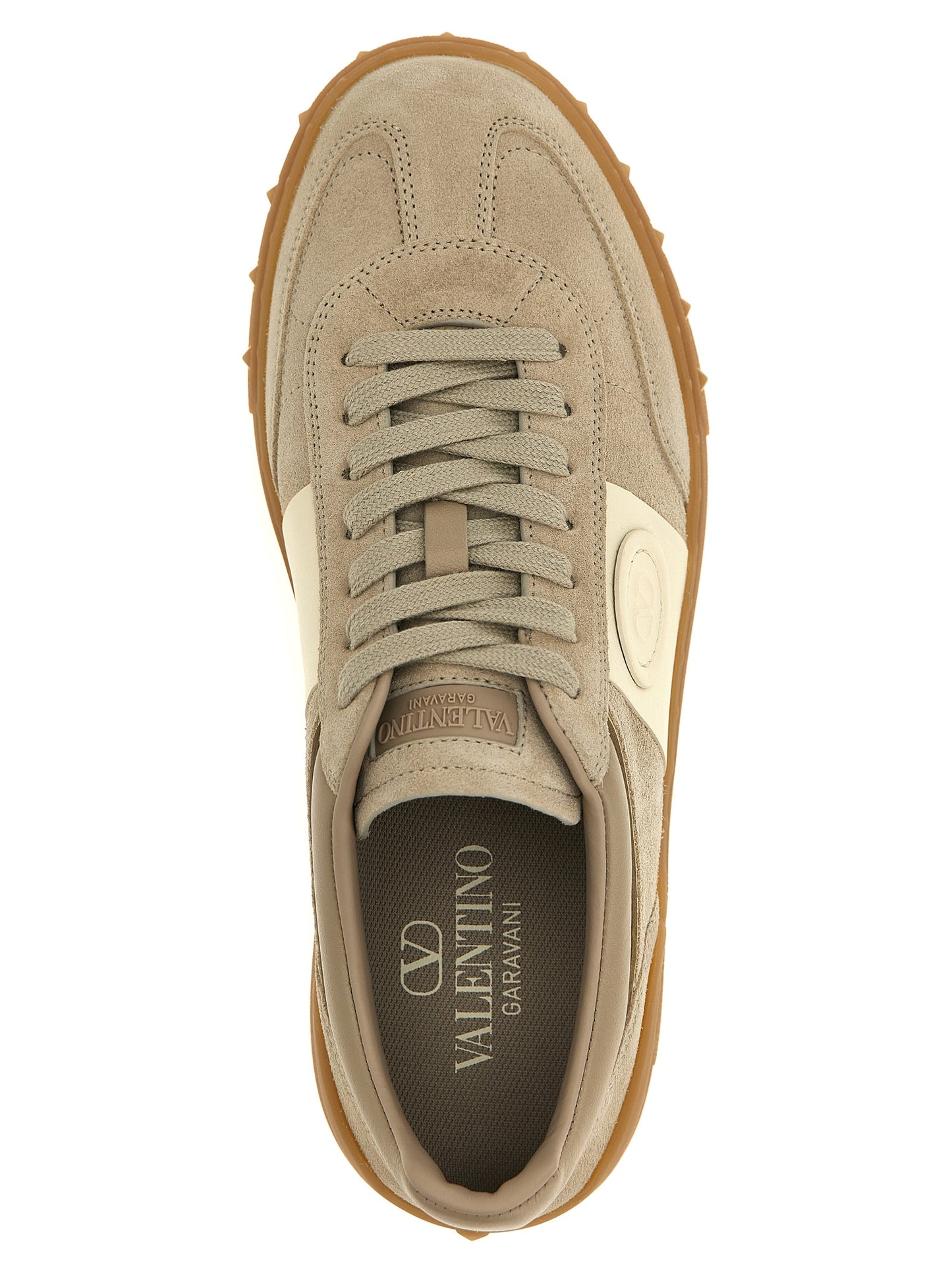 Beige Calfskin Low Top Sneakers
