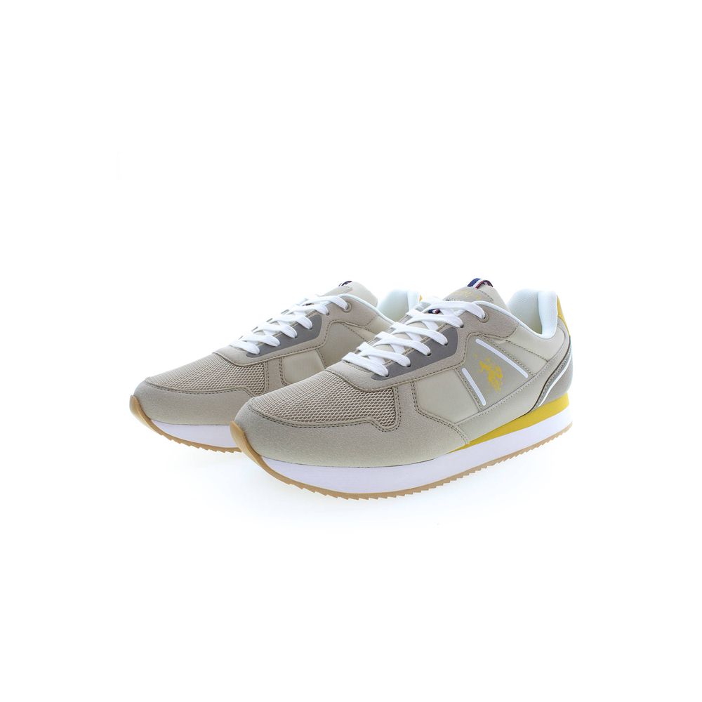 Beige Polyester Men's Sneaker