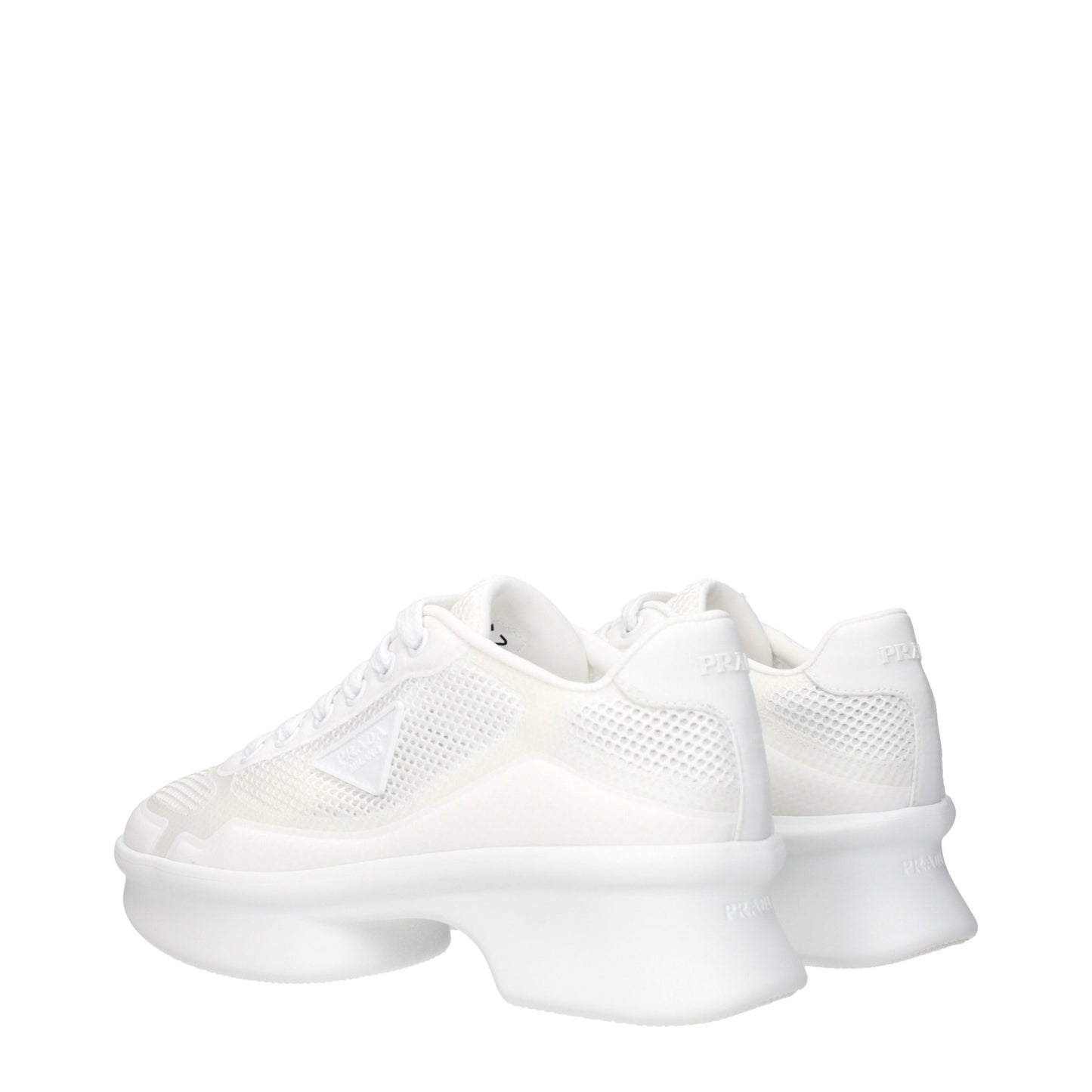 White Fabric Low Top Sneakers
