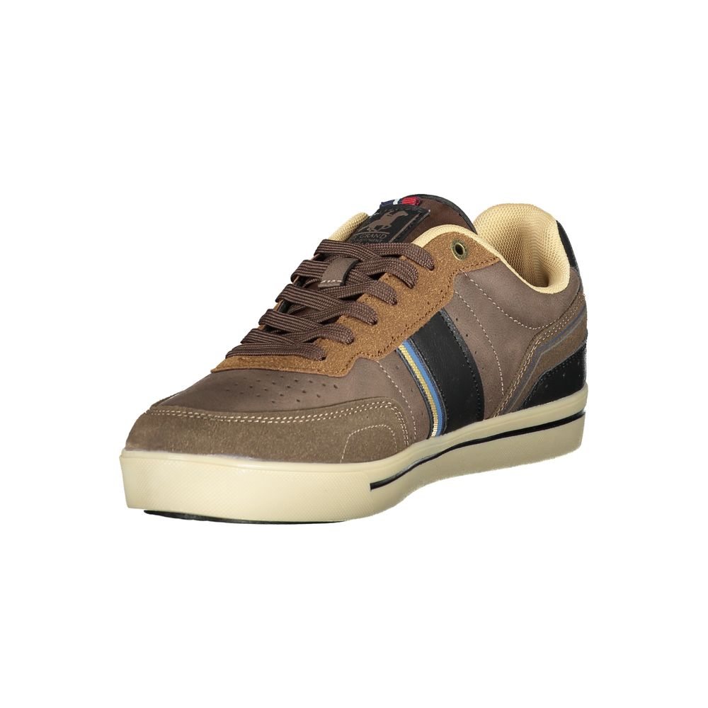 Marrone Polyurethane Men Sneaker