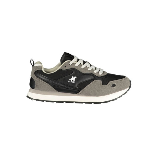 Black Polyurethane Men Sneaker