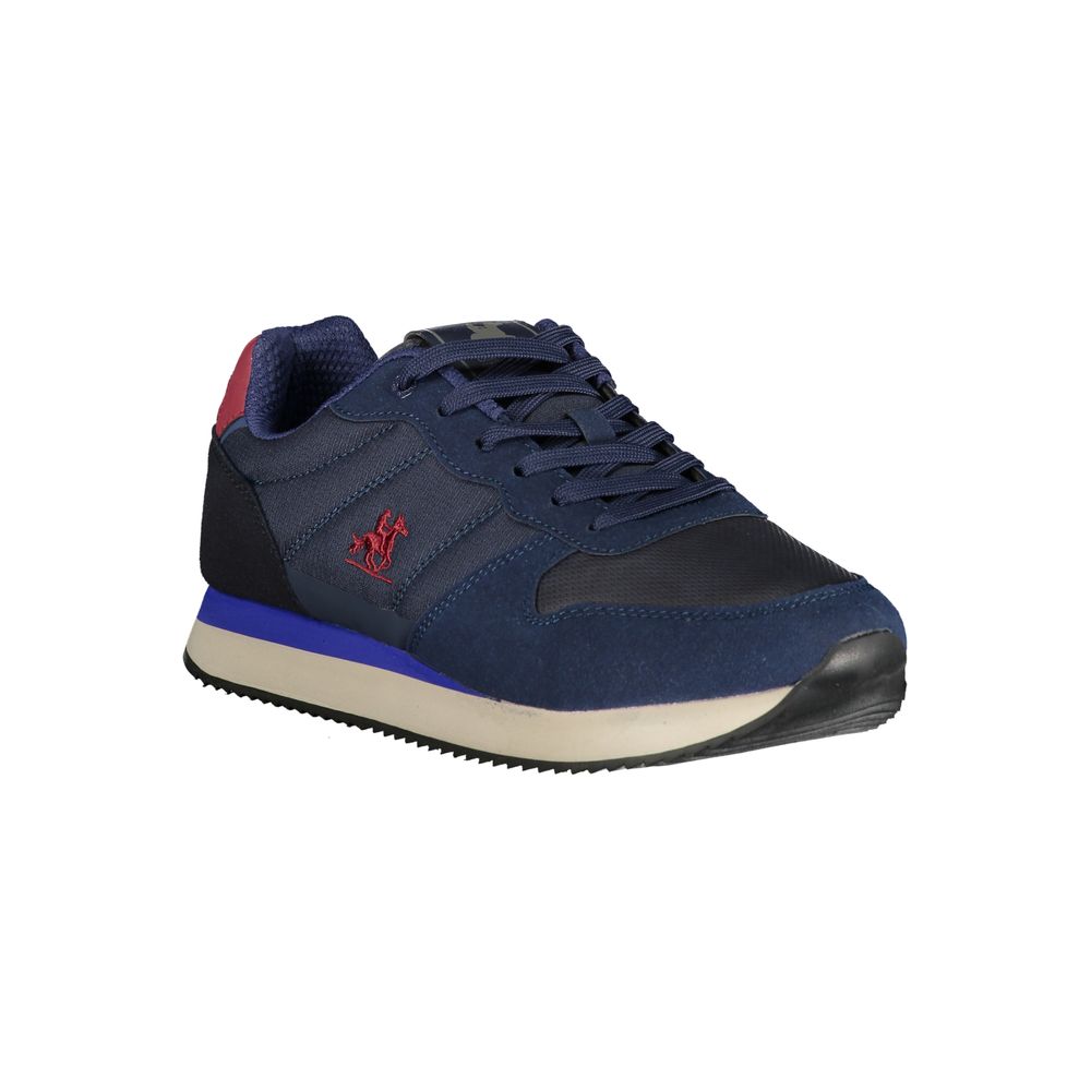 Blue Polyurethane Men Sneaker