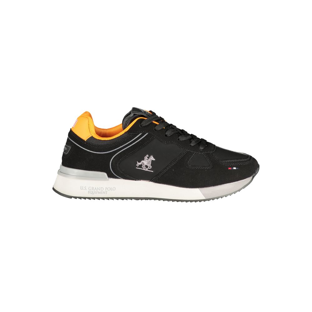Black Polyurethane Men Sneaker