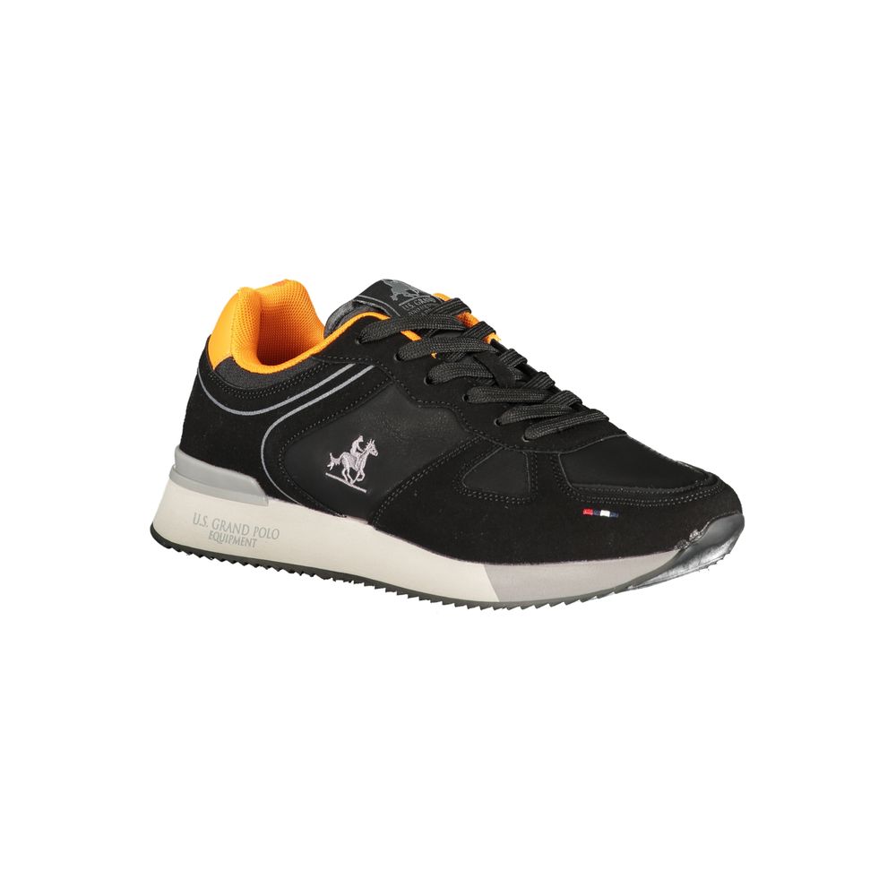 Black Polyurethane Men Sneaker