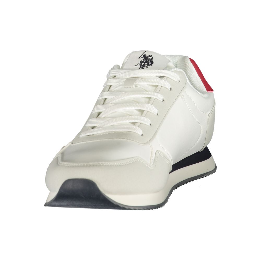 White Polyurethane Men's Sneaker