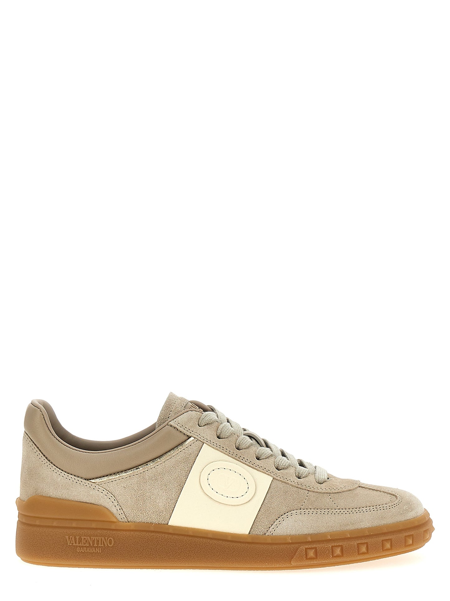 Beige Calfskin Low Top Sneakers