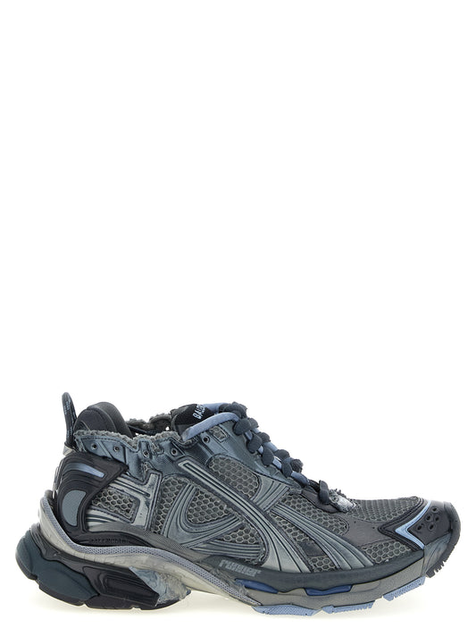 Gray Polyethylene Athletic Sneakers