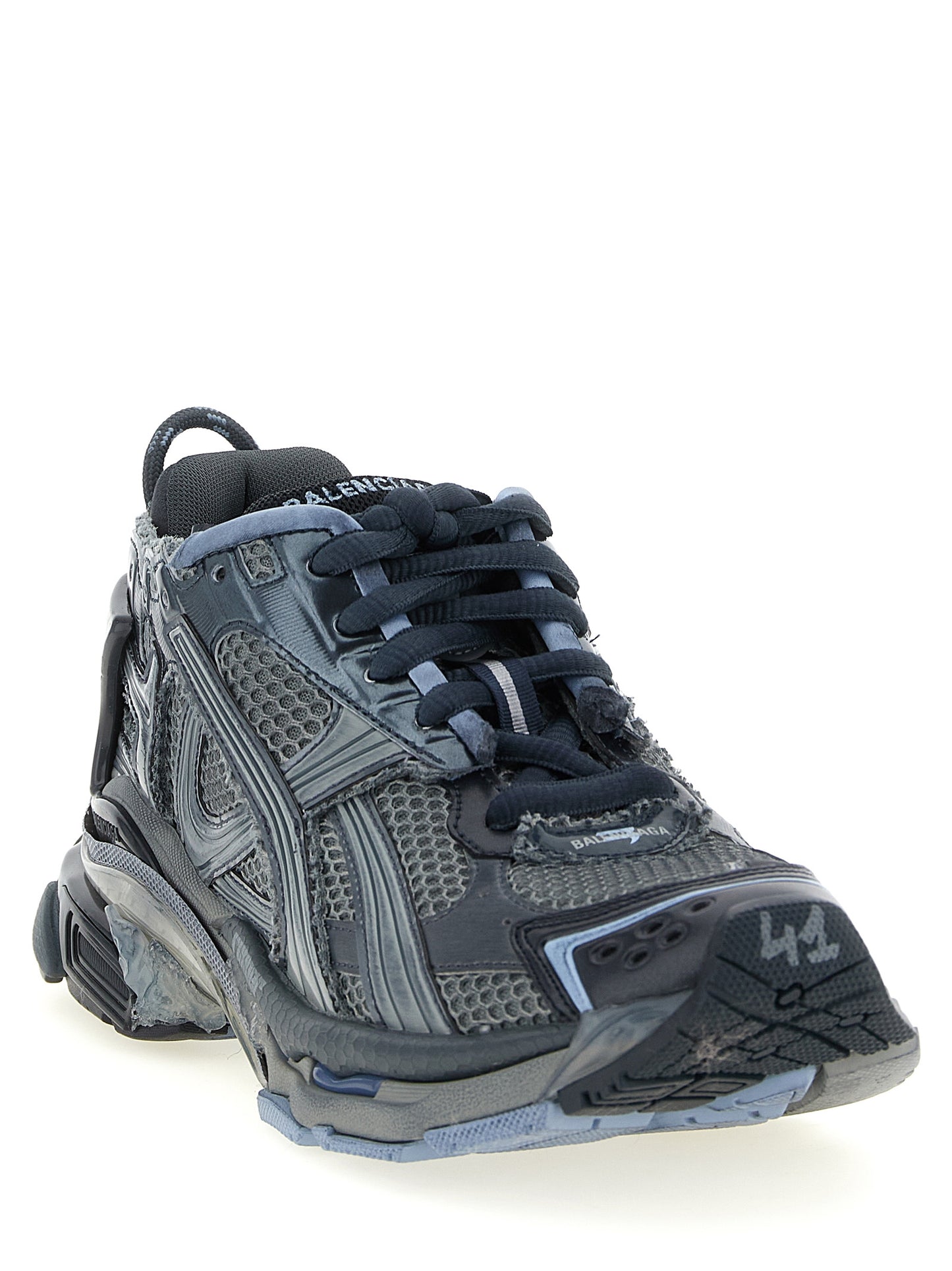Gray Polyethylene Athletic Sneakers