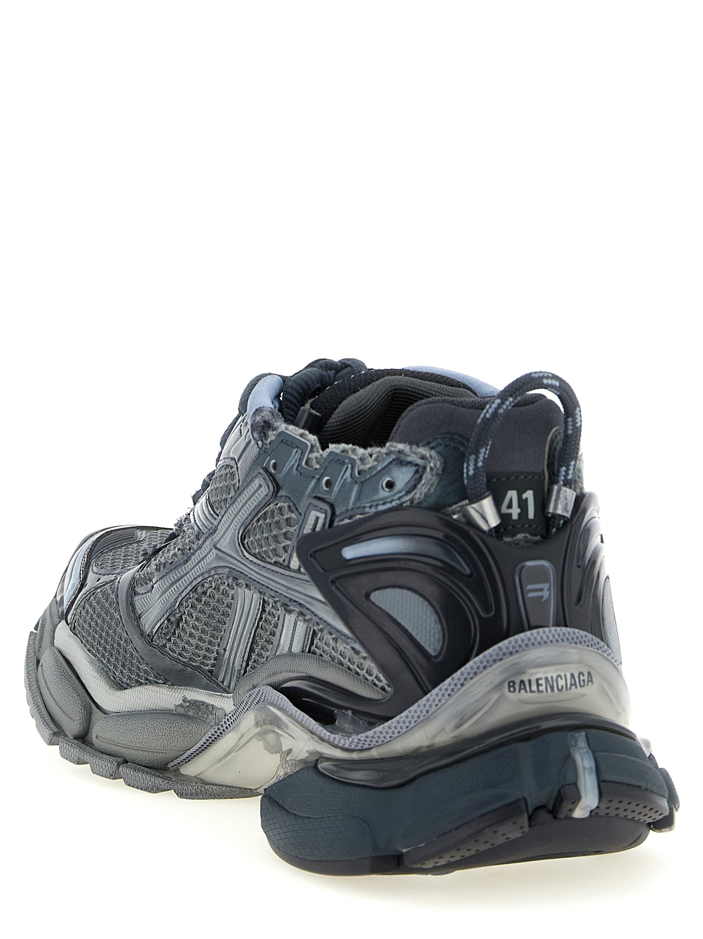 Gray Polyethylene Athletic Sneakers