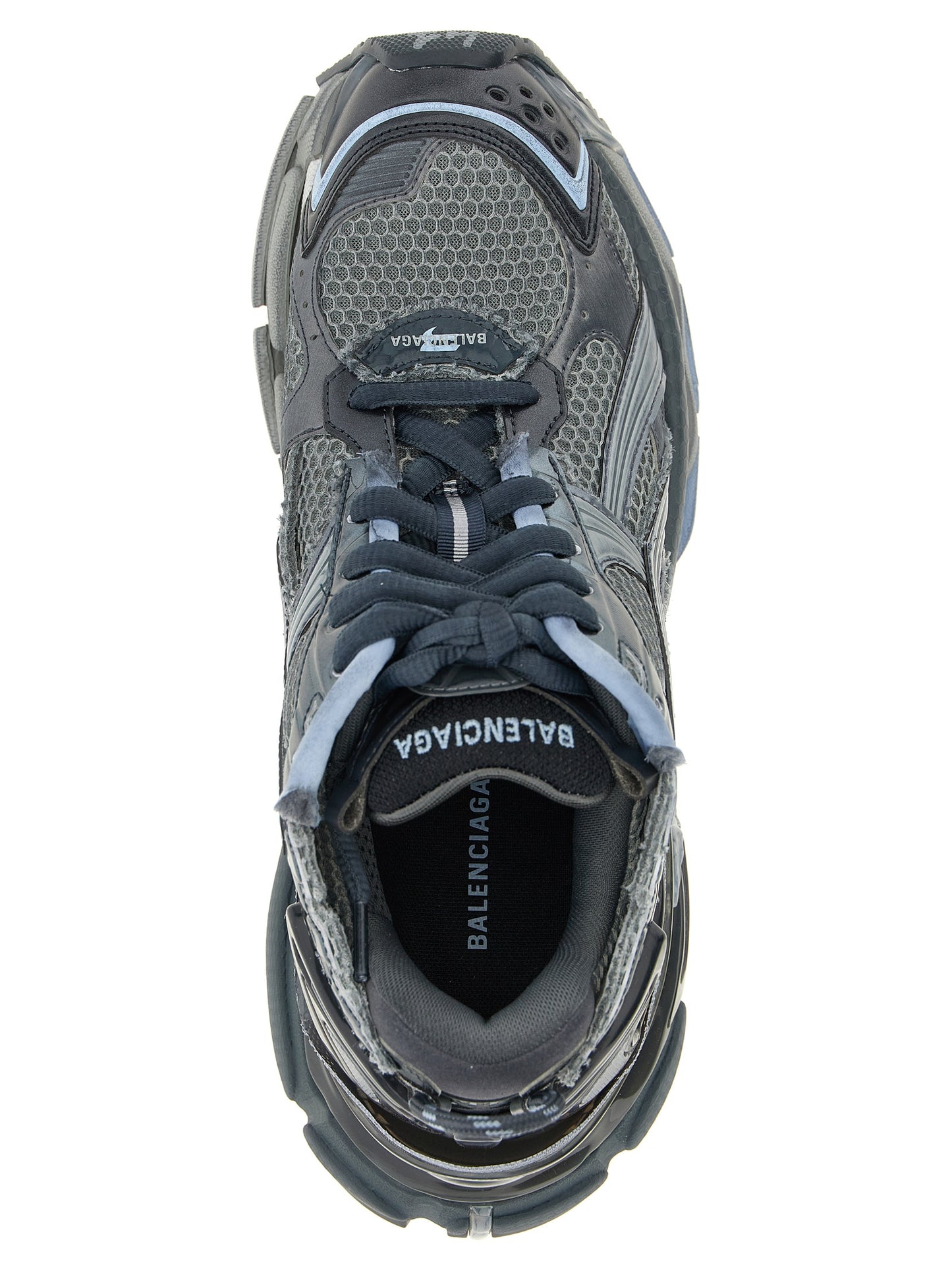 Gray Polyethylene Athletic Sneakers