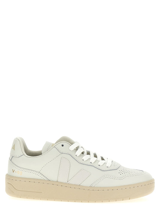 White Leather Low Top Sneakers