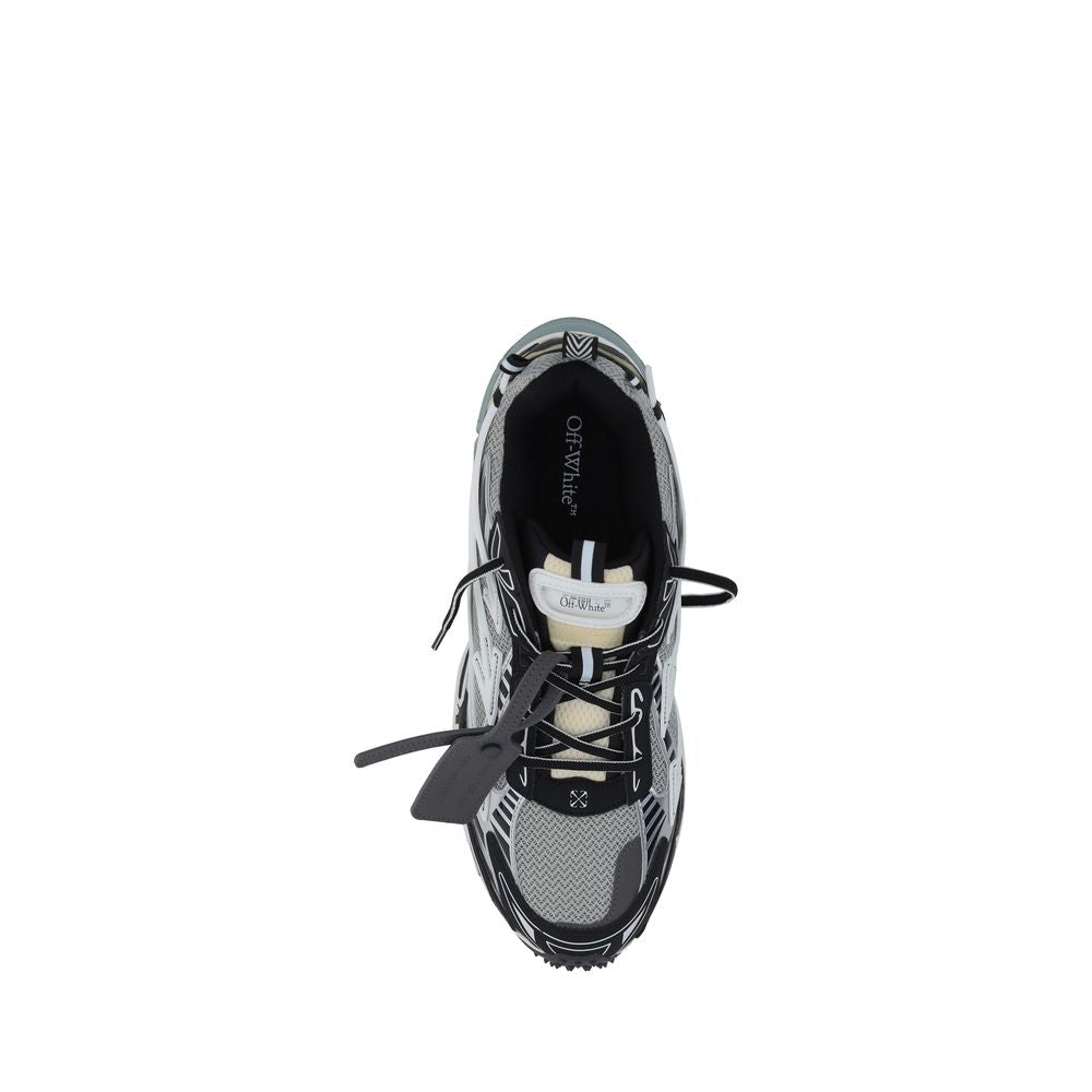 Gray Polyurethane Athletic Sneakers