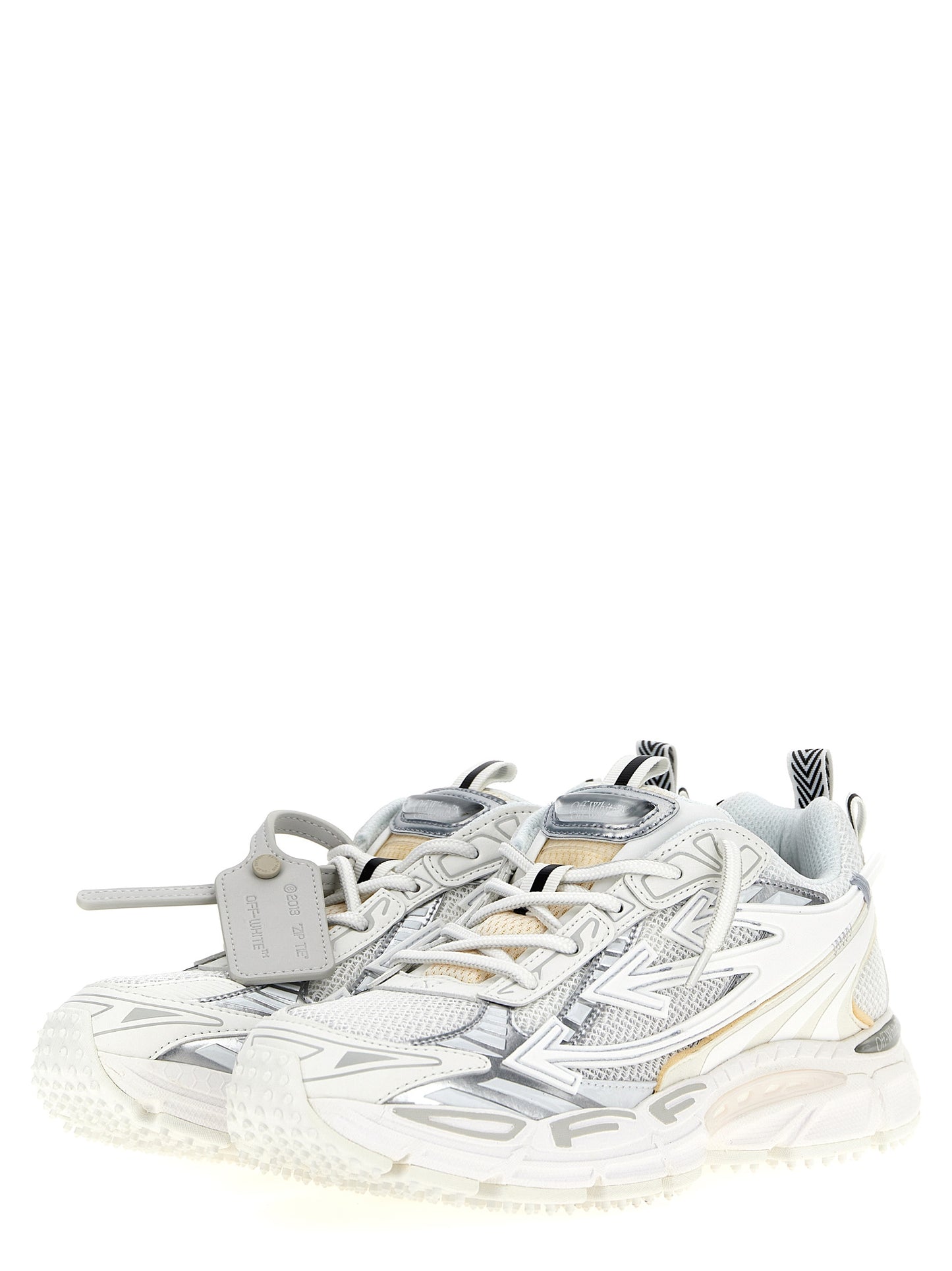 White Polyethylene Athletic Sneakers