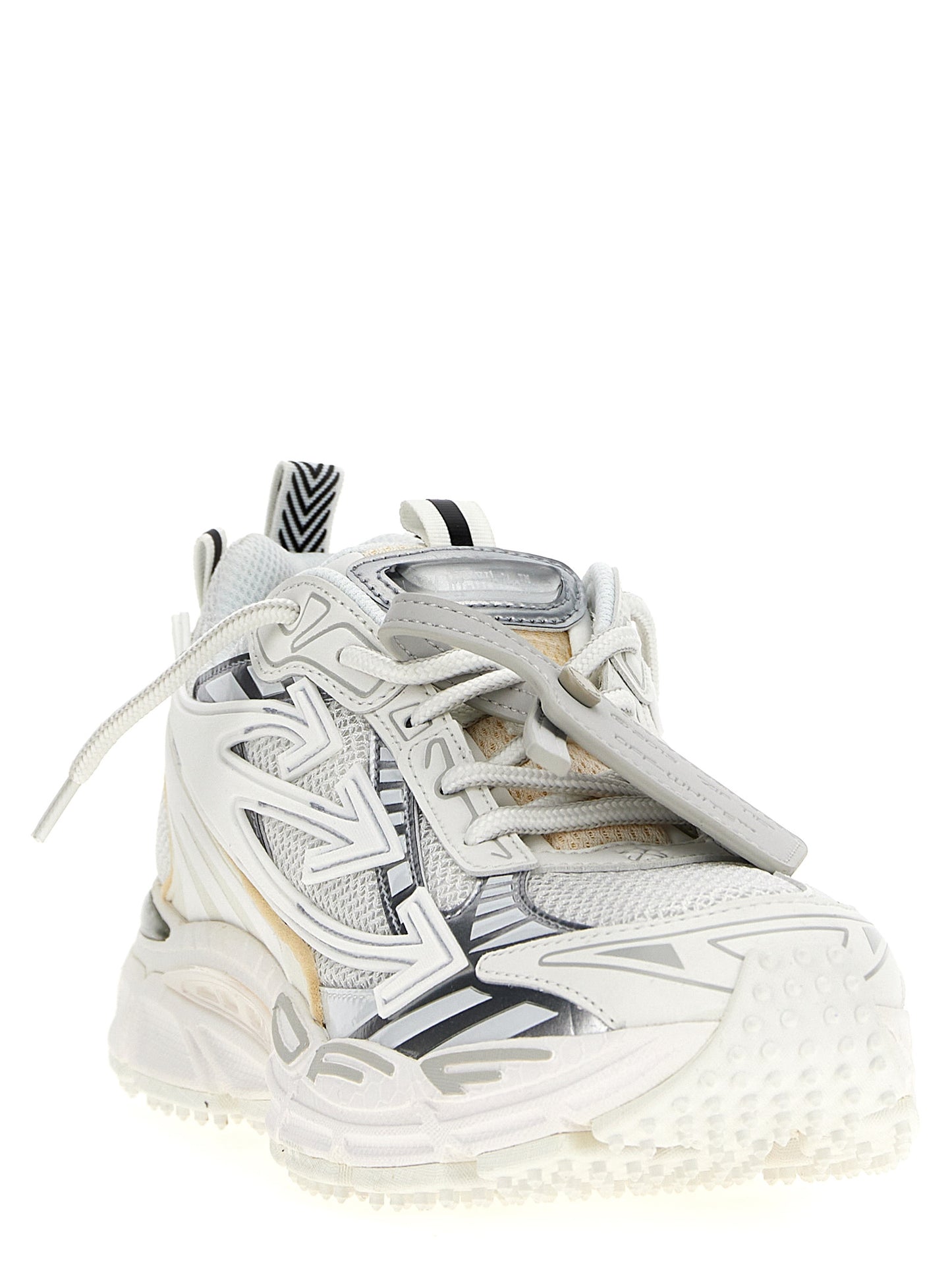 White Polyethylene Athletic Sneakers