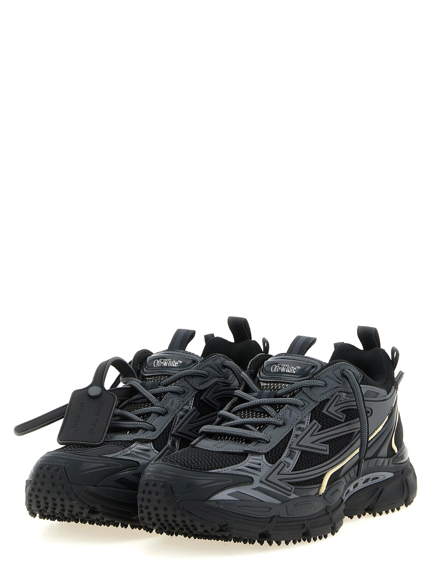 Black Polyethylene Athletic Sneakers