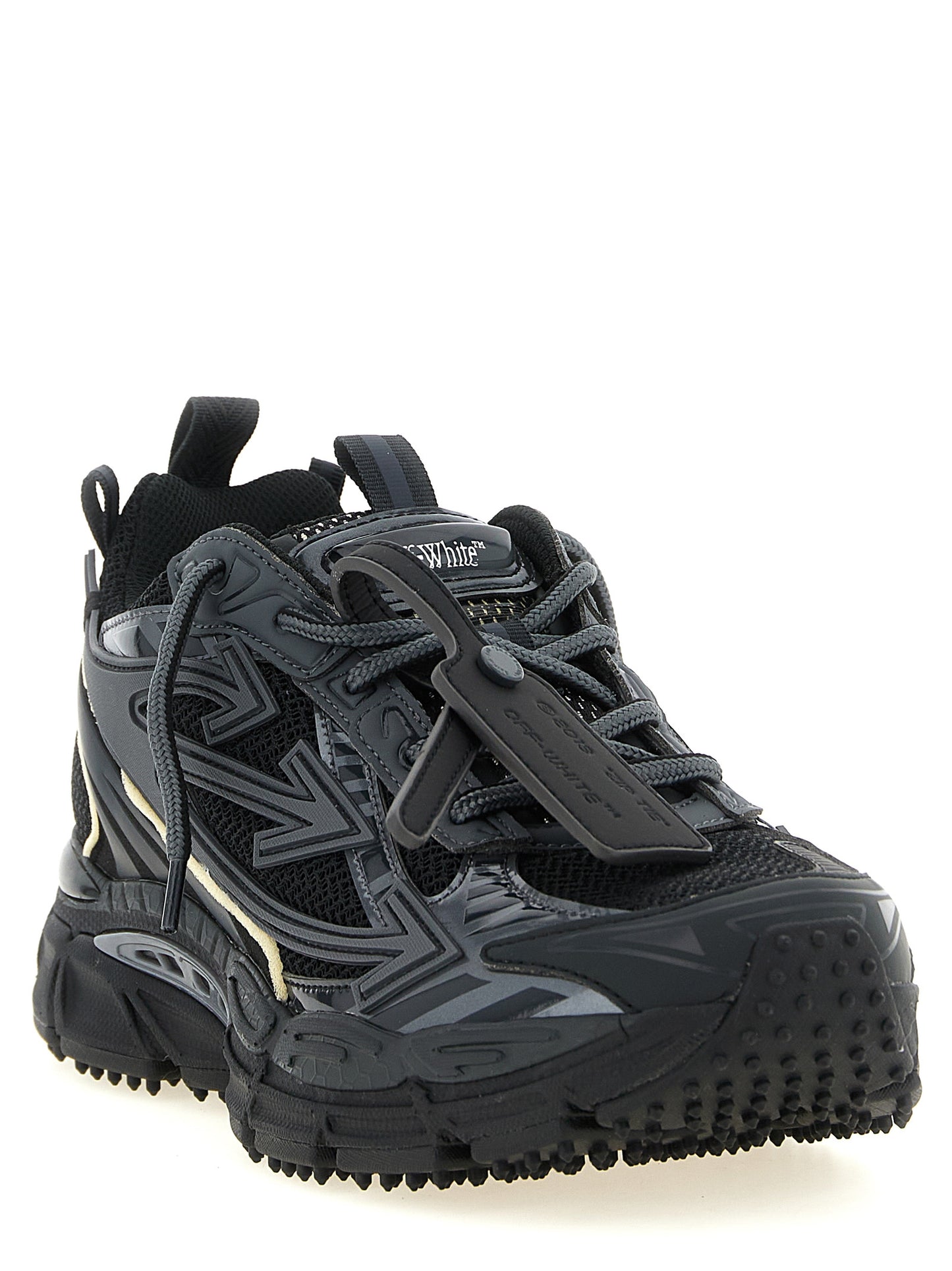 Black Polyethylene Athletic Sneakers