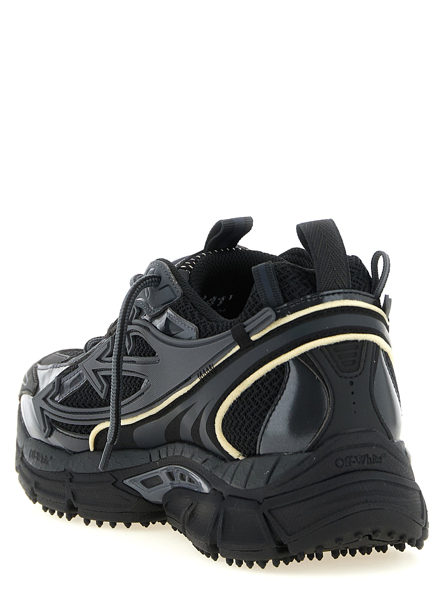 Black Polyethylene Athletic Sneakers