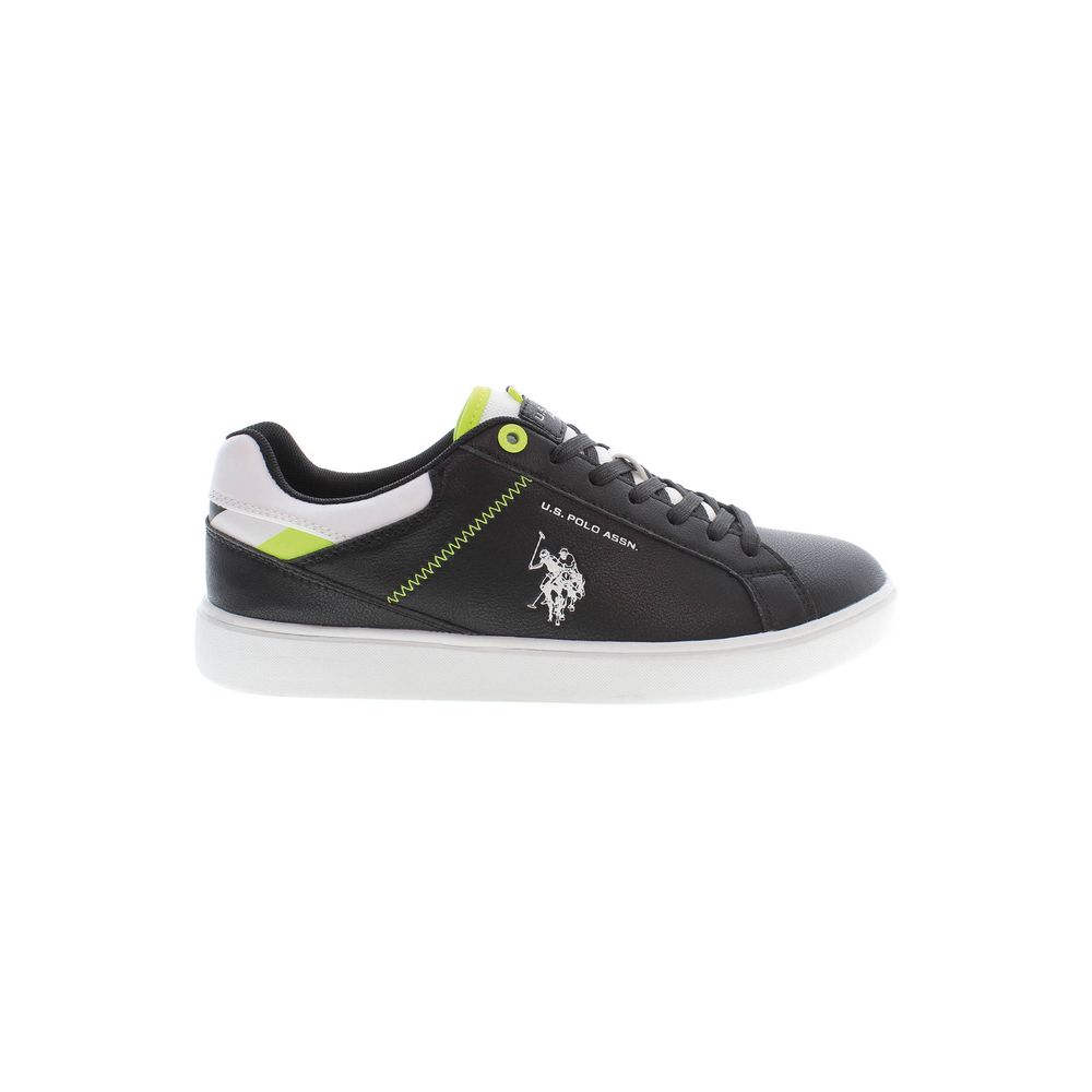 Black Polyester Men's Sneaker