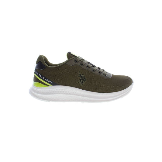 Green Polyester Men's Sneaker