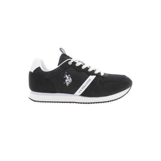 Black Polyester Men's Sneaker