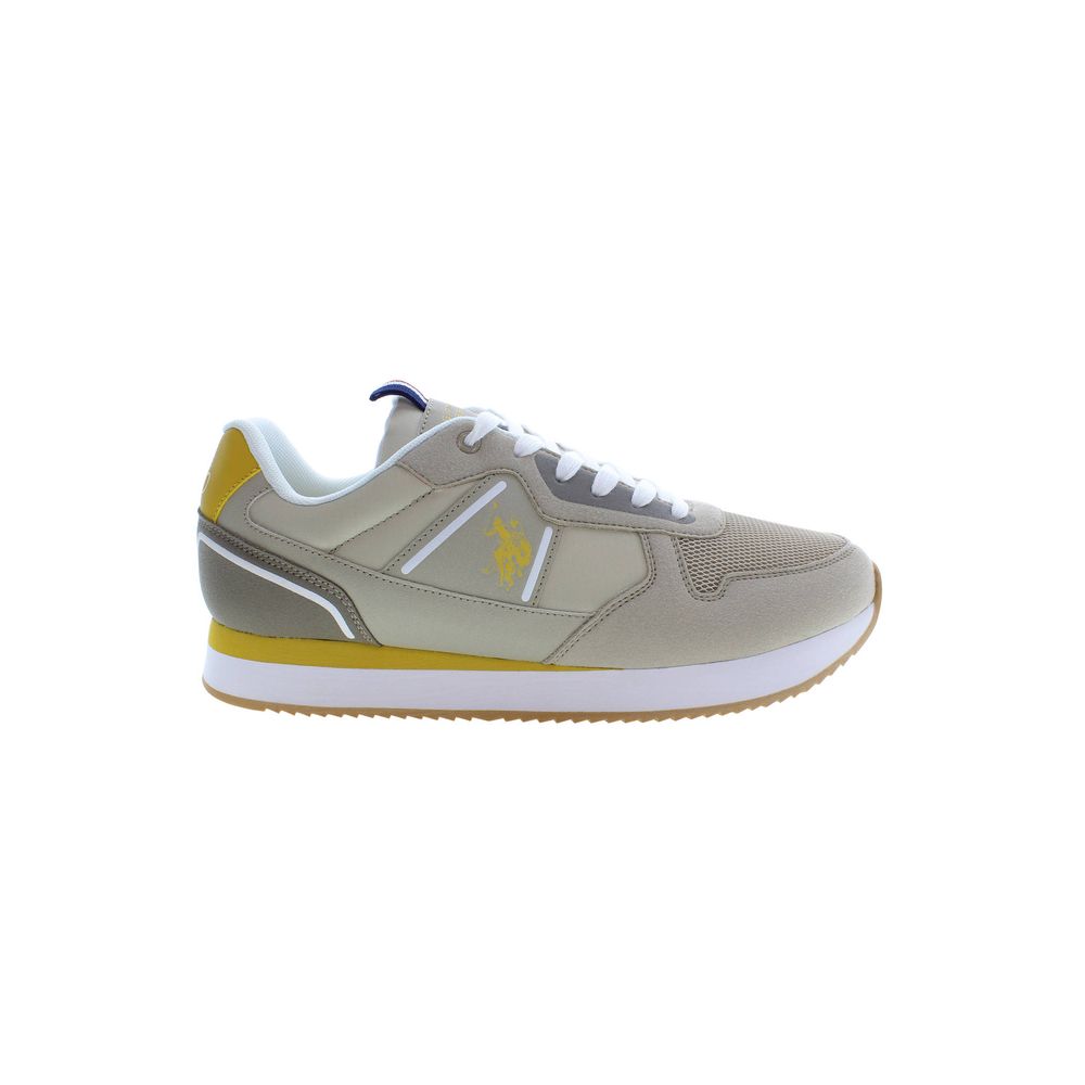 Beige Polyester Men's Sneaker